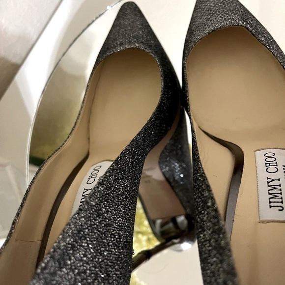 Jimmy Choo Metallic Silver Semi-Pointed Toe Stiletto Heels - Picture 9 of 16